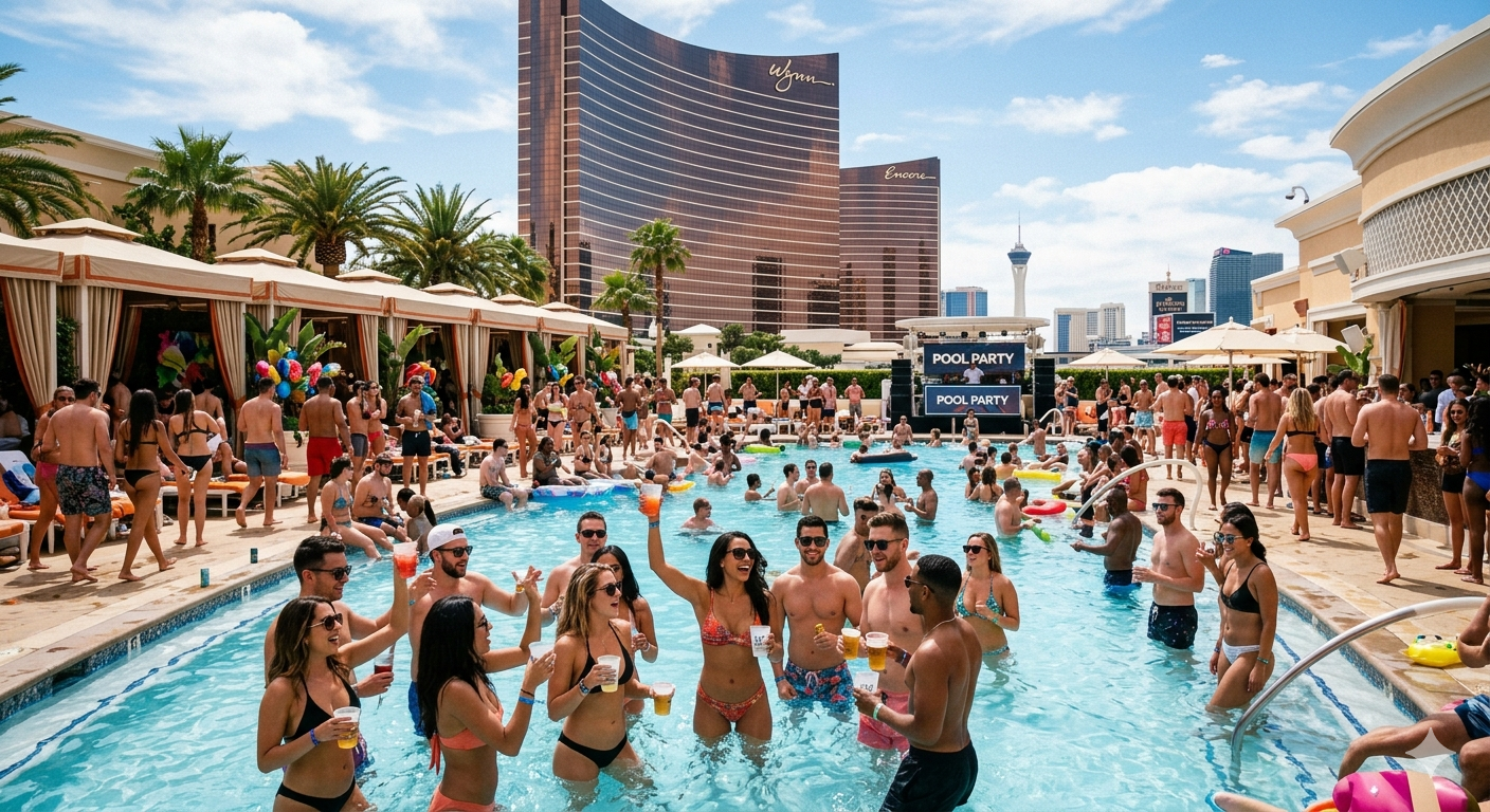 Coco Manea event activation collage — trade show booth, pool party, bartender serving branded coconuts