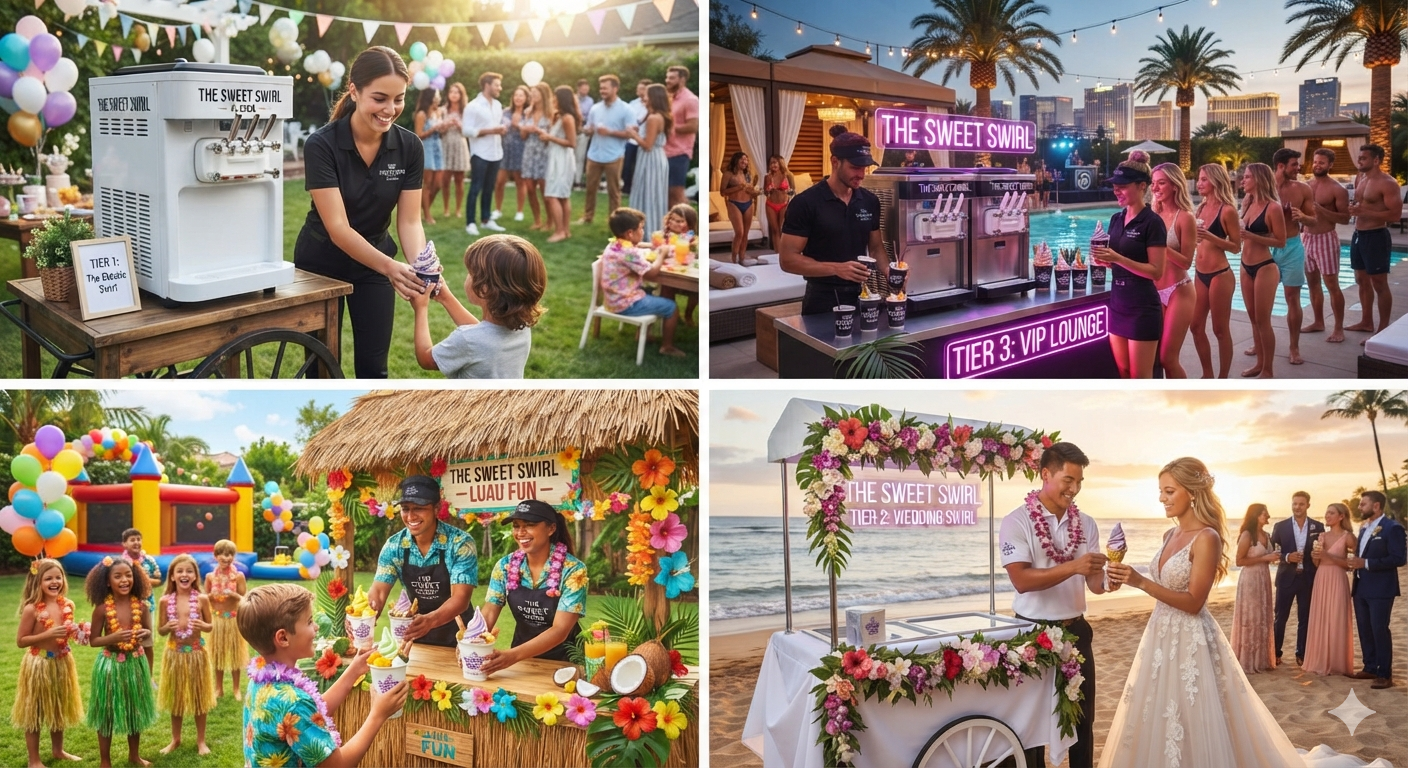 Luxury resort pool party in Las Vegas with tropical drinks and guests